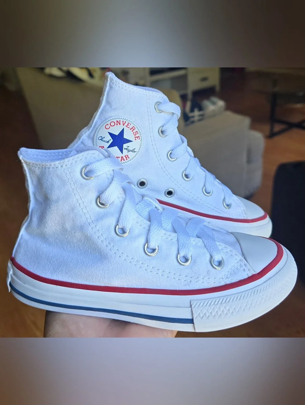 Sz 11 Toddler Kids CONVERSE CTAS HI White Casual Shoes
